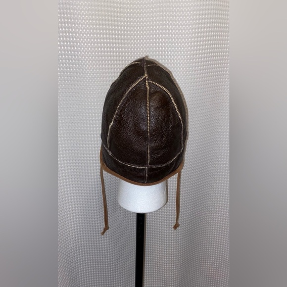 Unisex CROWNCAP synthetic shearling dark‎ brown sheepskin winter Aviator Hat - Picture 14 of 16